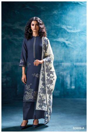 Ganga oviya 3609 Dress material wholesalers in Delhi